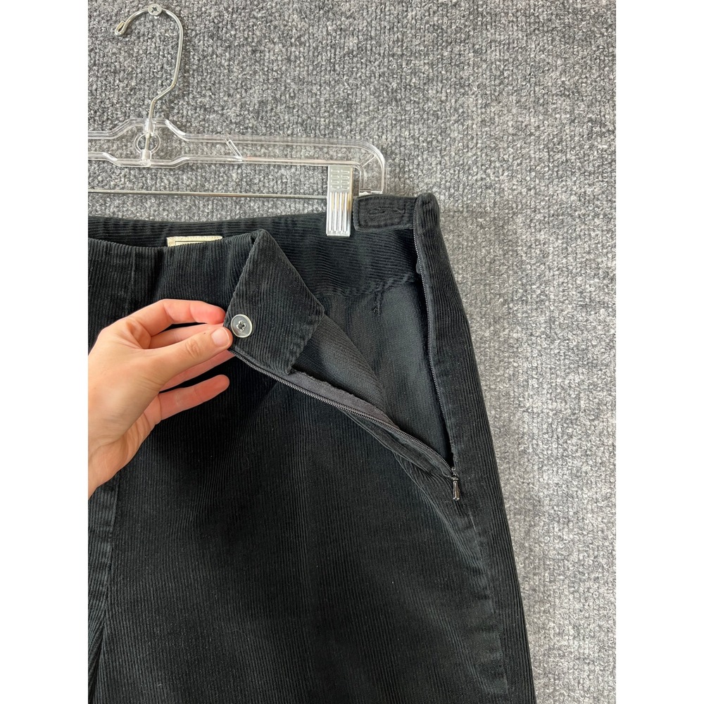 LL Bean Corduroy Pants Black Vintage Side Zip Straight Leg Pants Womens 12 Reg - Picture 3 of 6